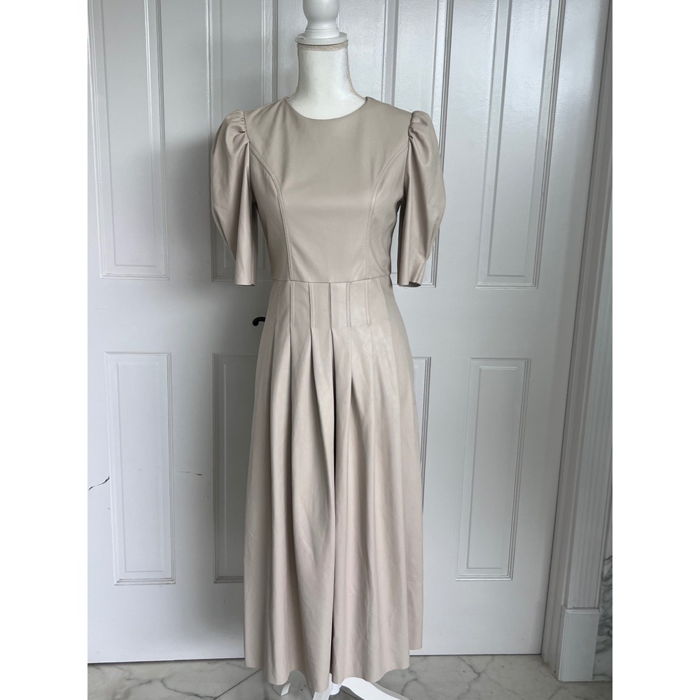 En Saison Women's cream faux leather dress size XS